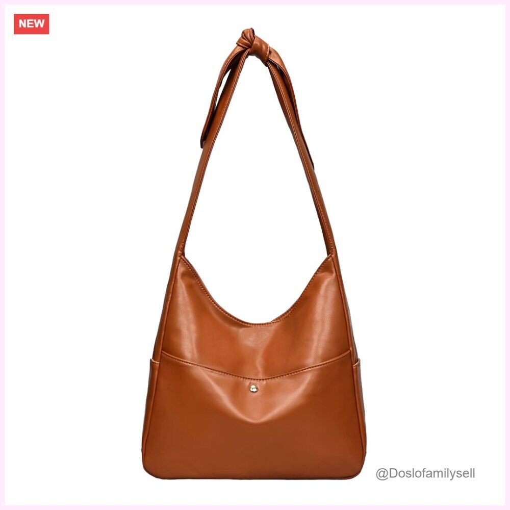 Slouchy Hobo Tote Bag PU Leather Shoulder Purse Spacious Work Everyday Handbag